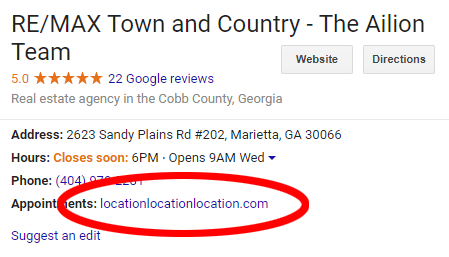 An example of an address that includes the real estate domain names of locationlocationlocation.com