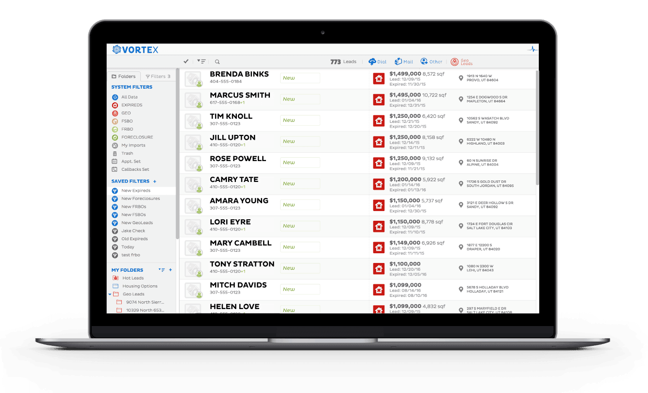 REDX Vortex dashboard