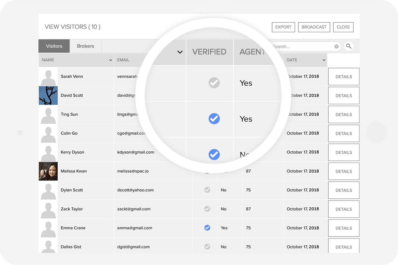 Spacio displayed on a tablet