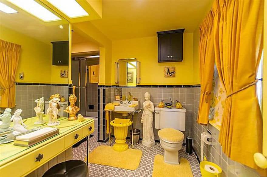 an unimaginably yellow bathroom