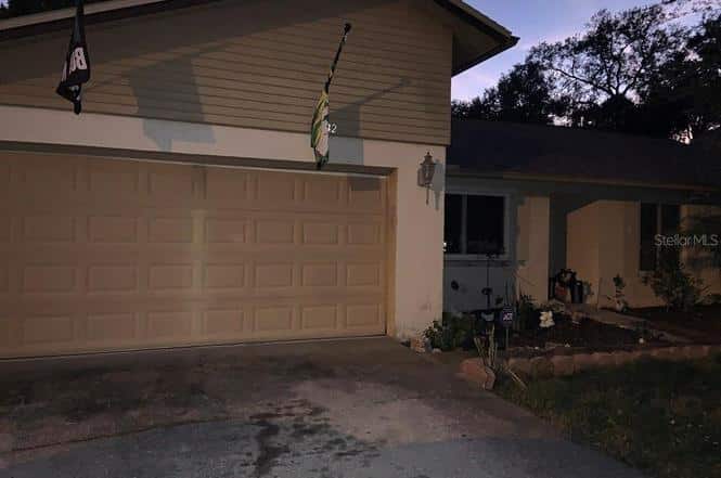 an extremely dark close up of a garage