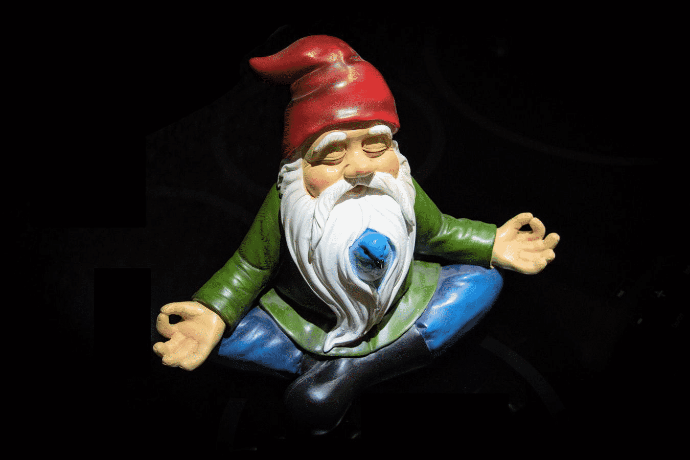 Gnome doing yoga