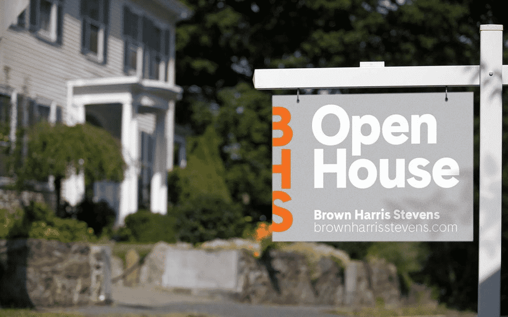 Open house sign by Brown Harris Stevens