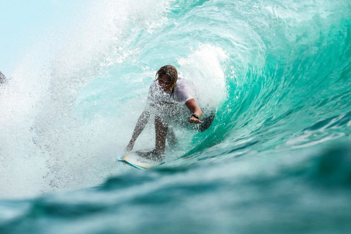 A man surfing