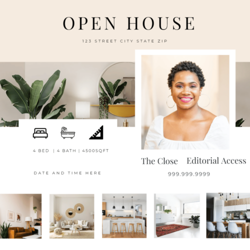 Agent Crate lead generation social media template for an open house