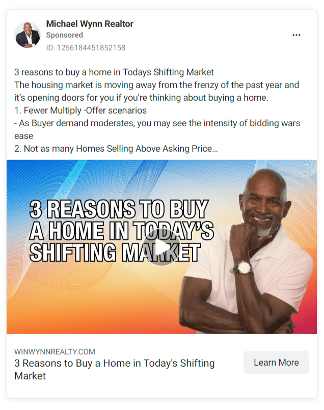 facebook Ad Reasons to Buy a Home Video