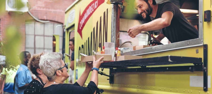 Food truck on halloween night