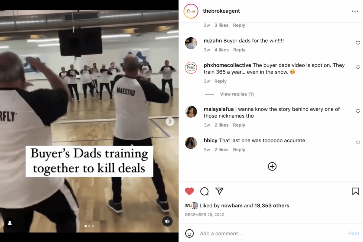 Funny instagram post about dads ruining real estate deals