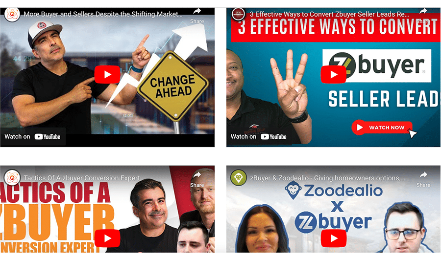 an example of the youtube coaching videos created for zBuyer agents.