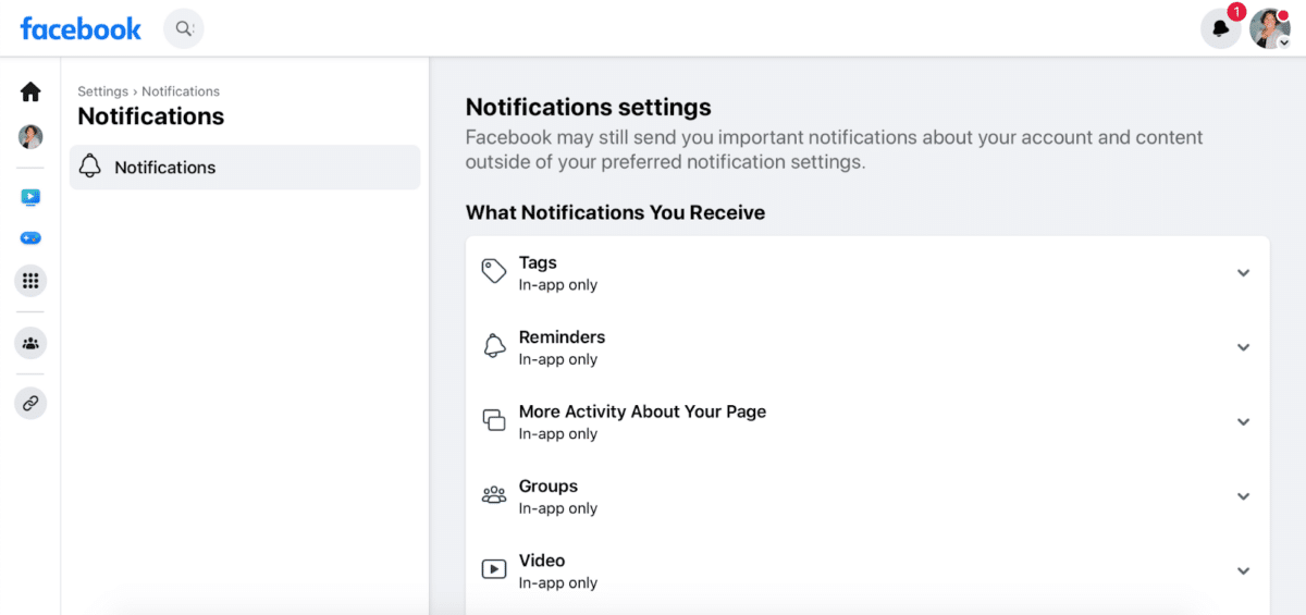 screenshot showing how to set notifications on a real estate Facebook page.