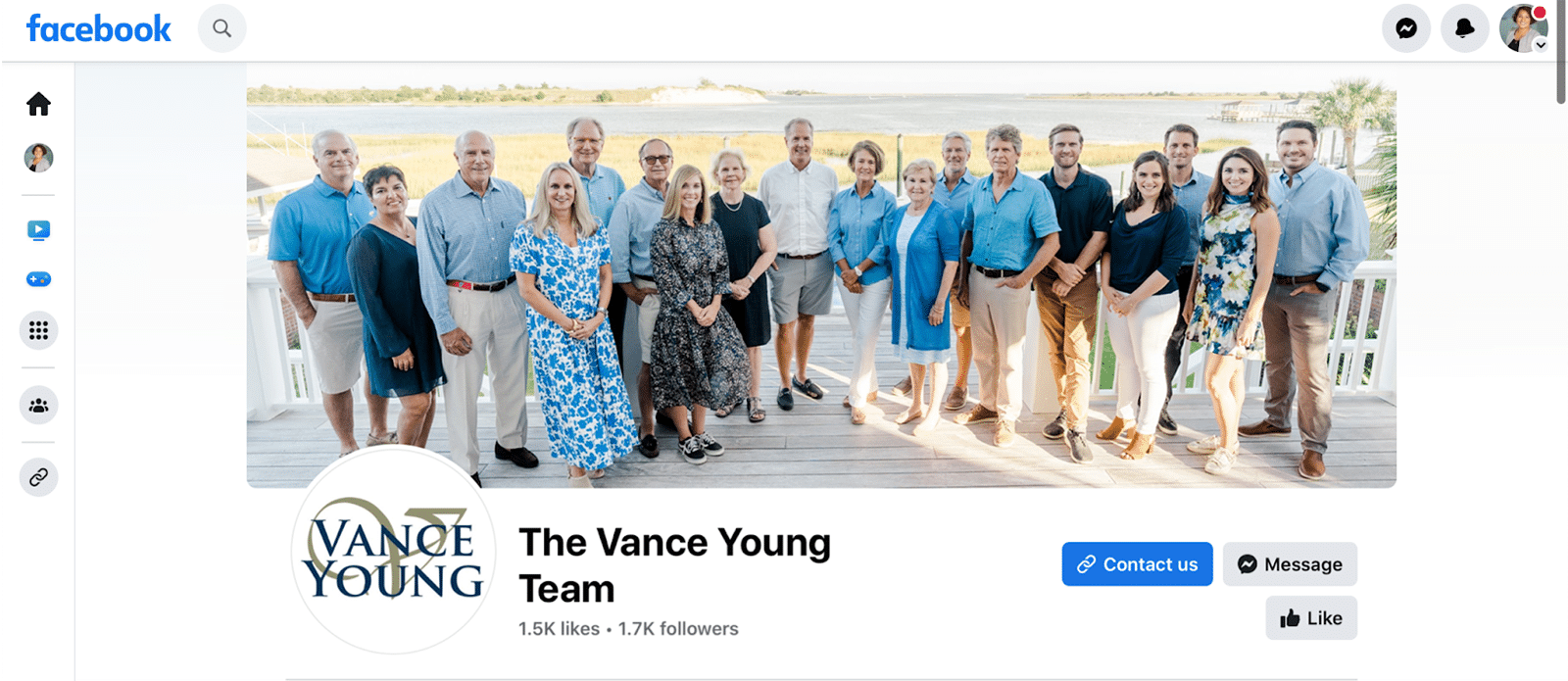 The Vance Young Team real estate Facebook page