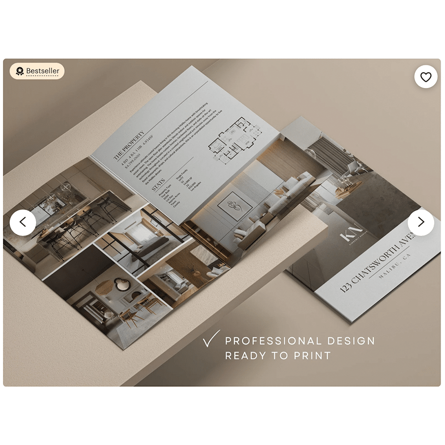 real estate brochure showcasing a new listing with nice floorplan addition