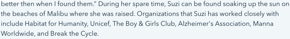 real estate agent bio that demonstrates the agent's commitment to their local community through non profit volunteering.